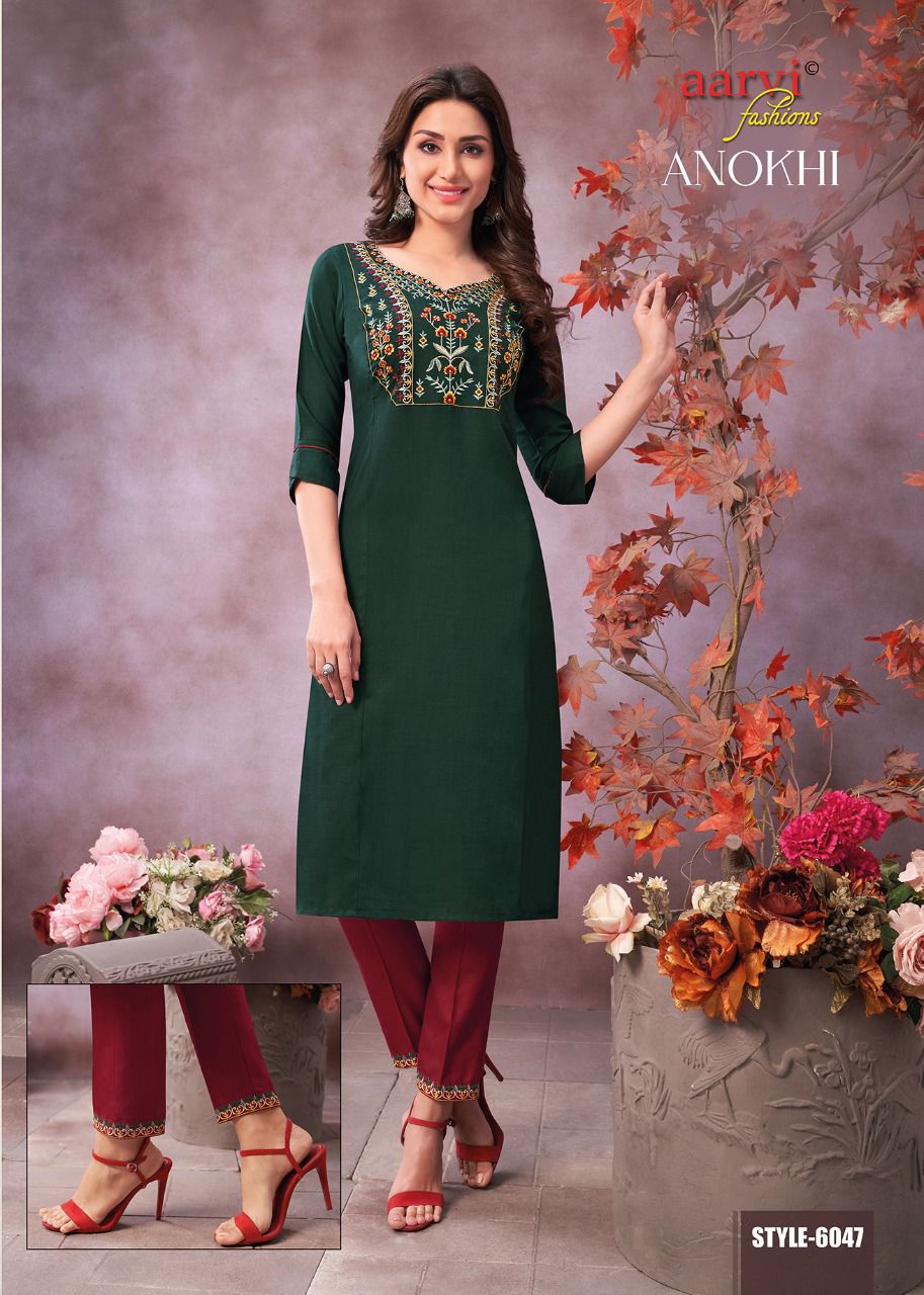 Aarvi Anokhi 2 Fancy Ethnic Wear Designer Kurti With Pant Collection